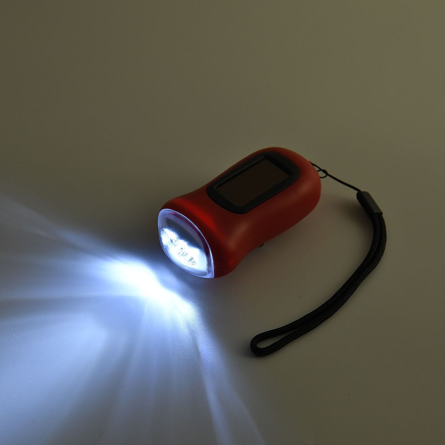 Solar and Dynamo Power Generating Torch - Red