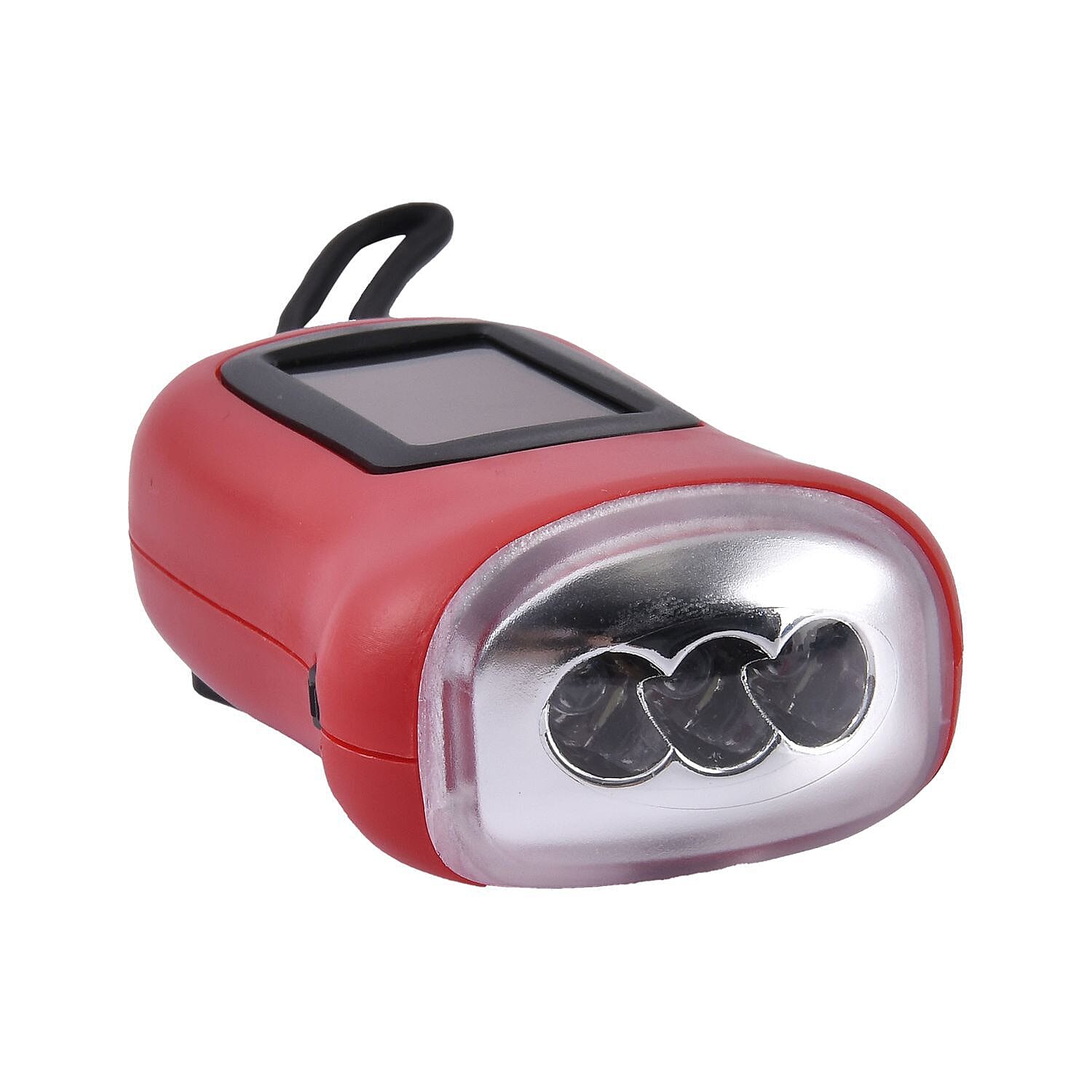 Solar and Dynamo Power Generating Torch - Red