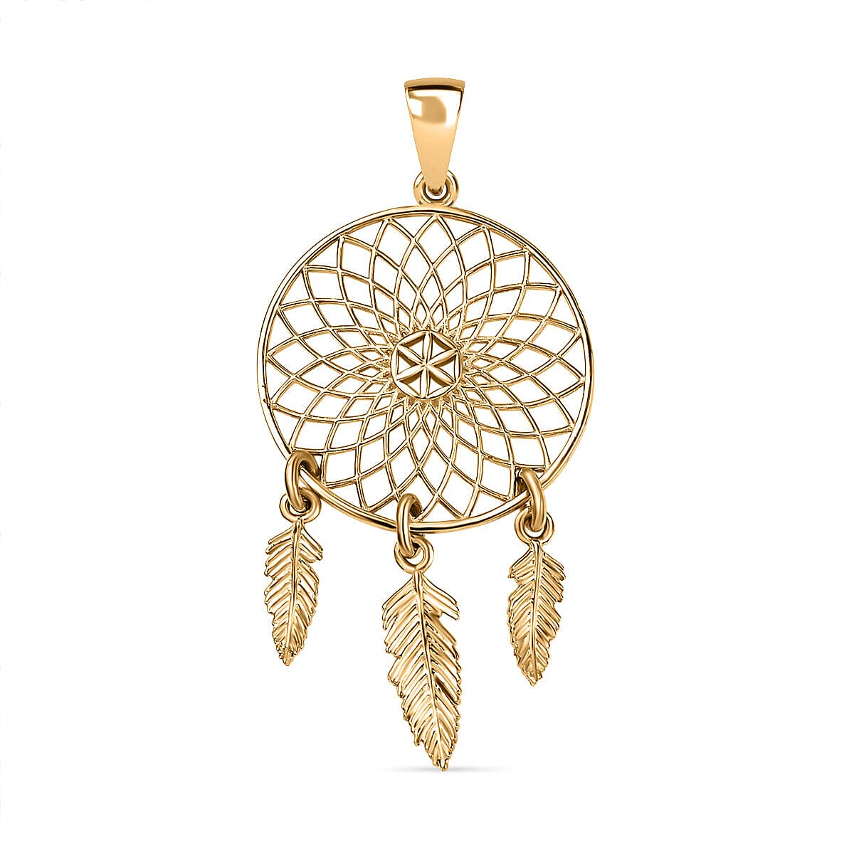 9K Yellow Gold Dream Catcher Pendant