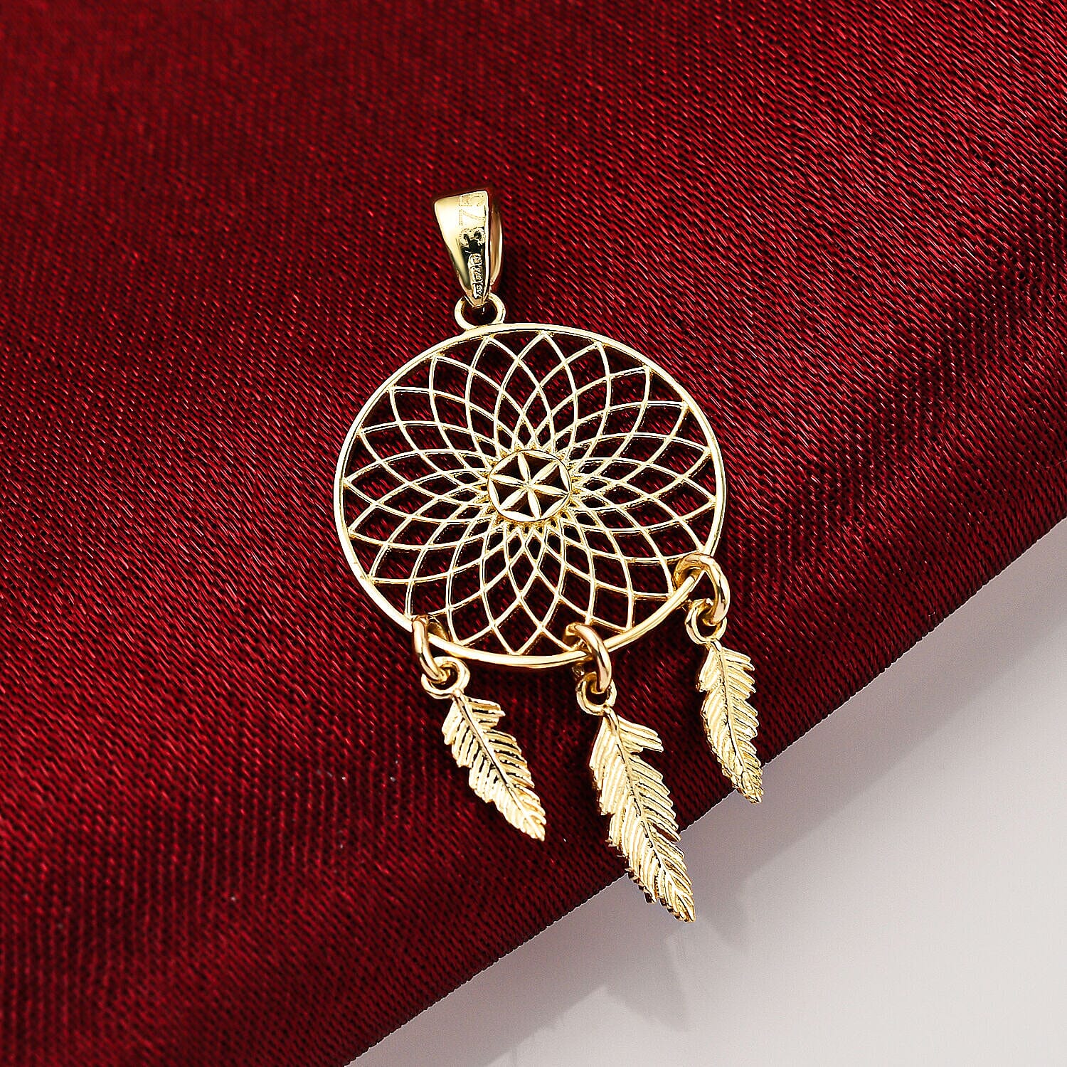 9K Yellow Gold Dream Catcher Pendant