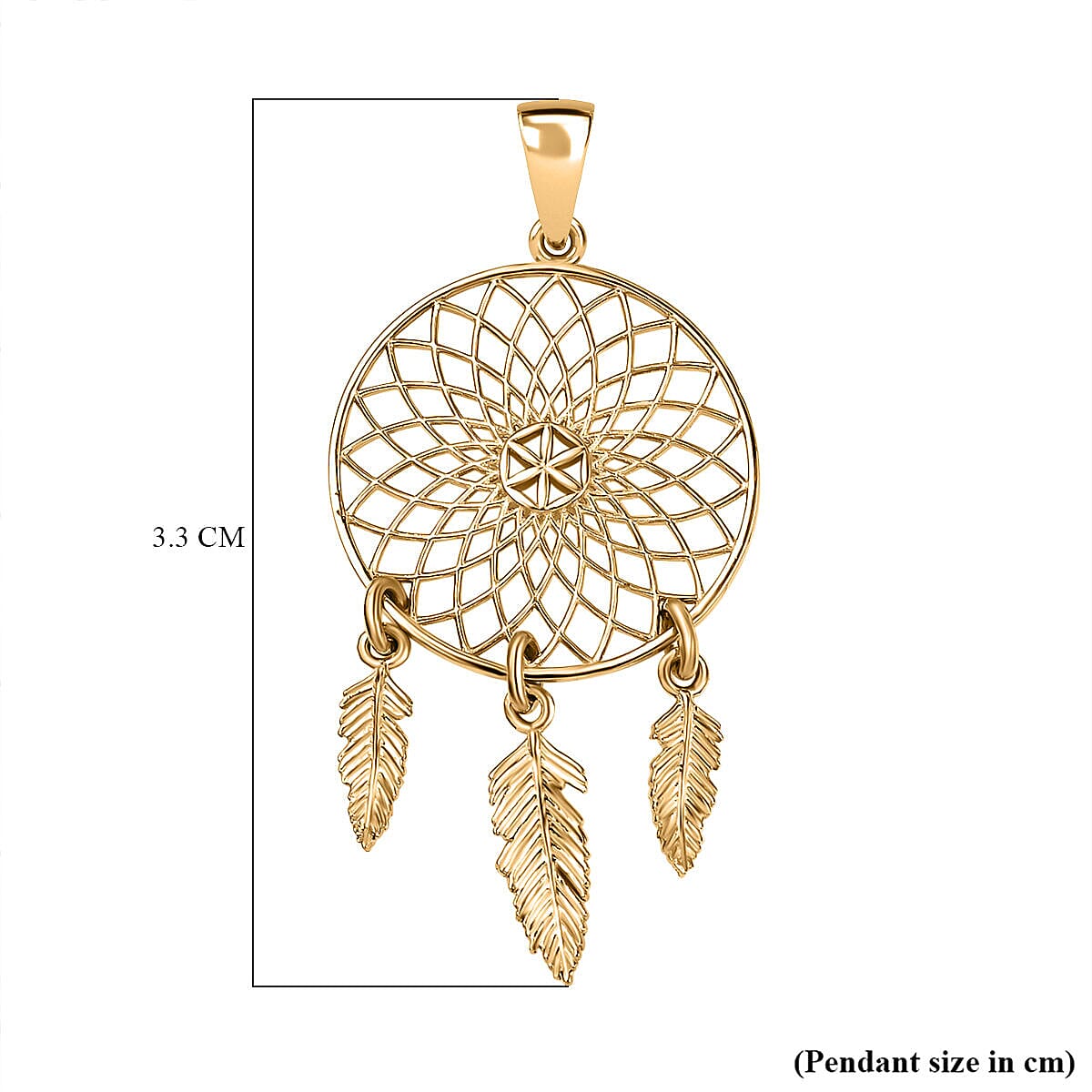 9K Yellow Gold Dream Catcher Pendant