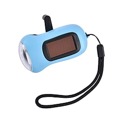 OTO - Solar and Dynamo Flashlight (Size 9x5x3 Cm) - Light Blue