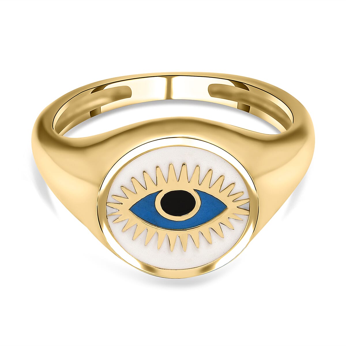 Las Vegas Closeout Deal - 9K Yellow Gold Enamelled Ring
