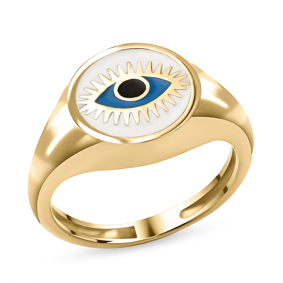 Las Vegas Closeout Deal - 9K Yellow Gold Enamelled Ring