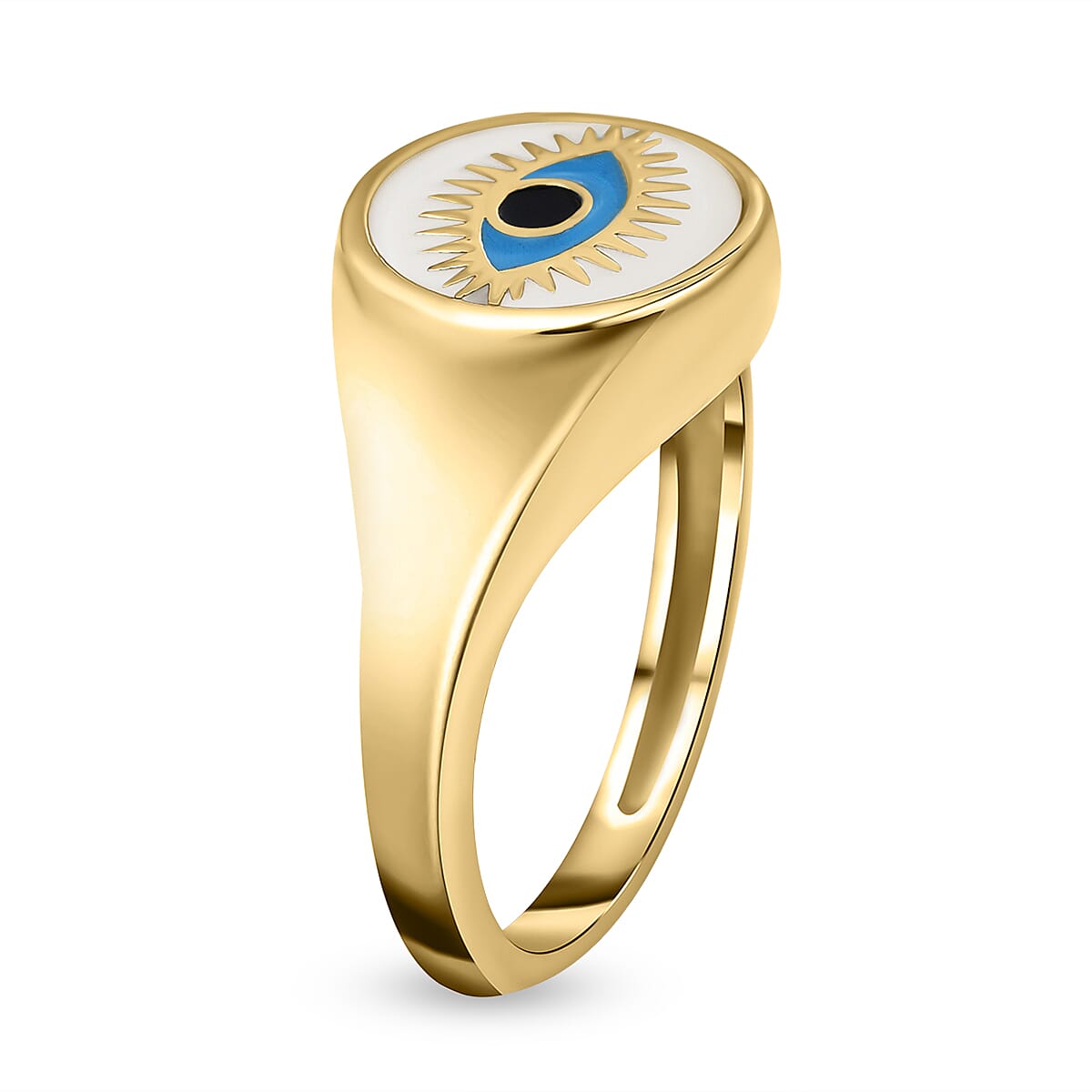 Las Vegas Closeout Deal - 9K Yellow Gold Enamelled Ring