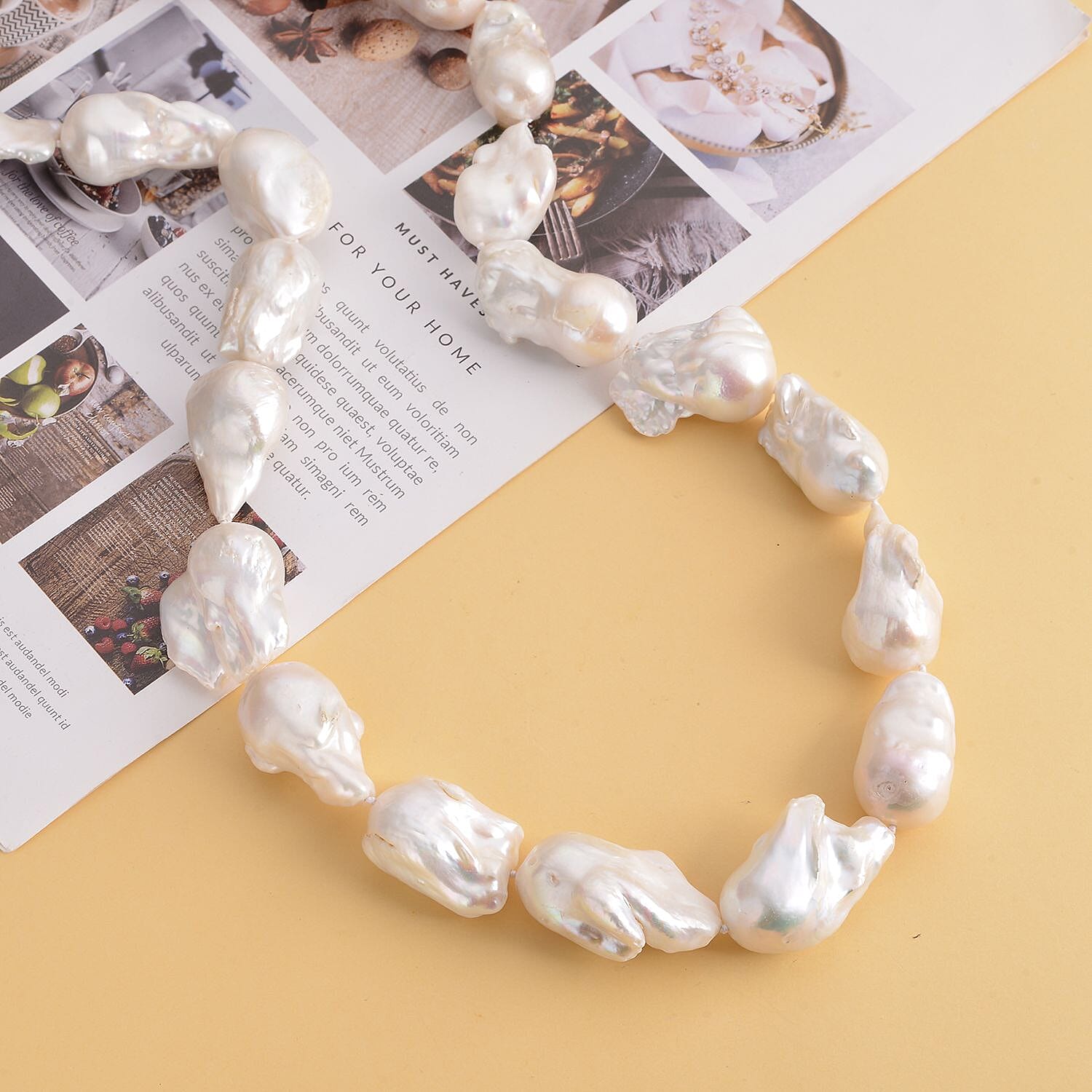 White Baroque Pearl Necklace (Size - 30)