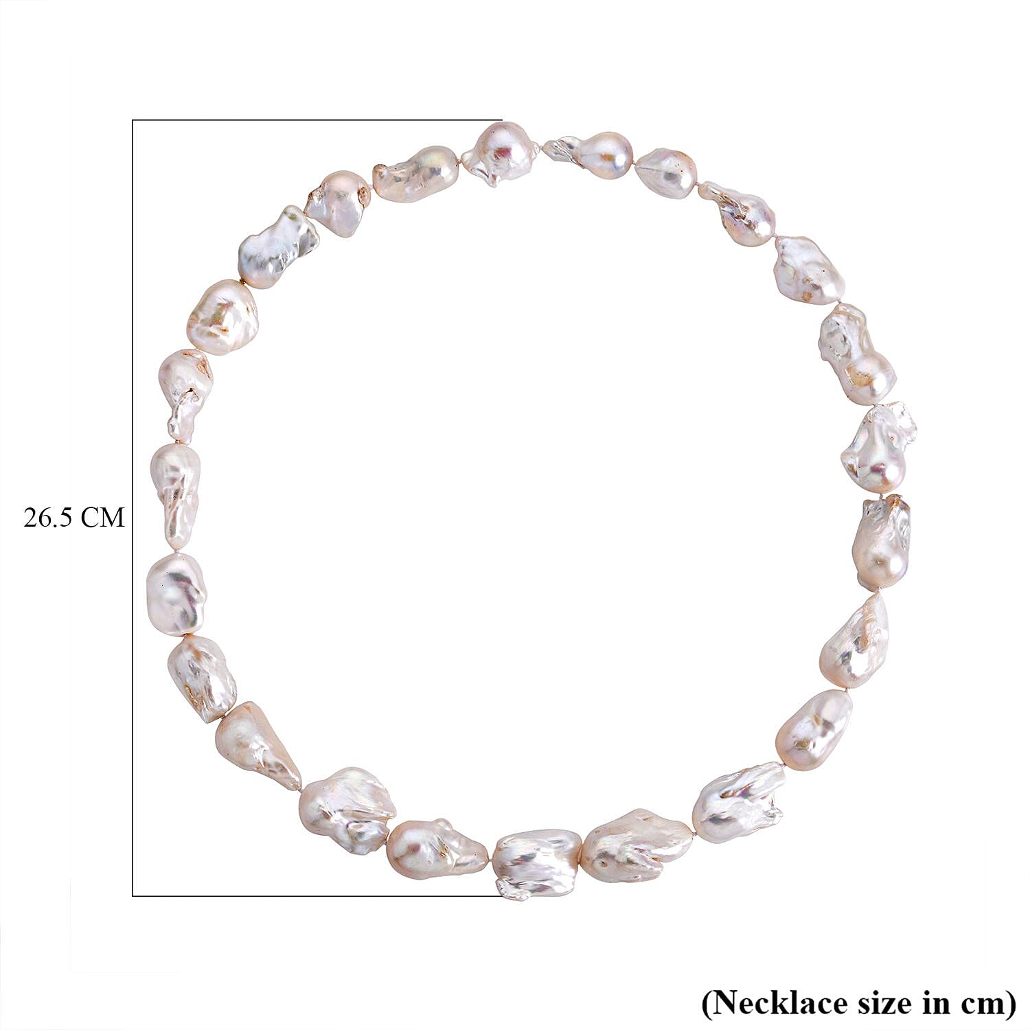 White Baroque Pearl Necklace (Size - 30)