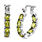 Hebei Peridot J Hoop Earrings in Stainless Steel 6.944 Ct