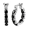 Boi Ploi Black Spinel J Hoop Earrings in Stainless Steel 7.826 Ct