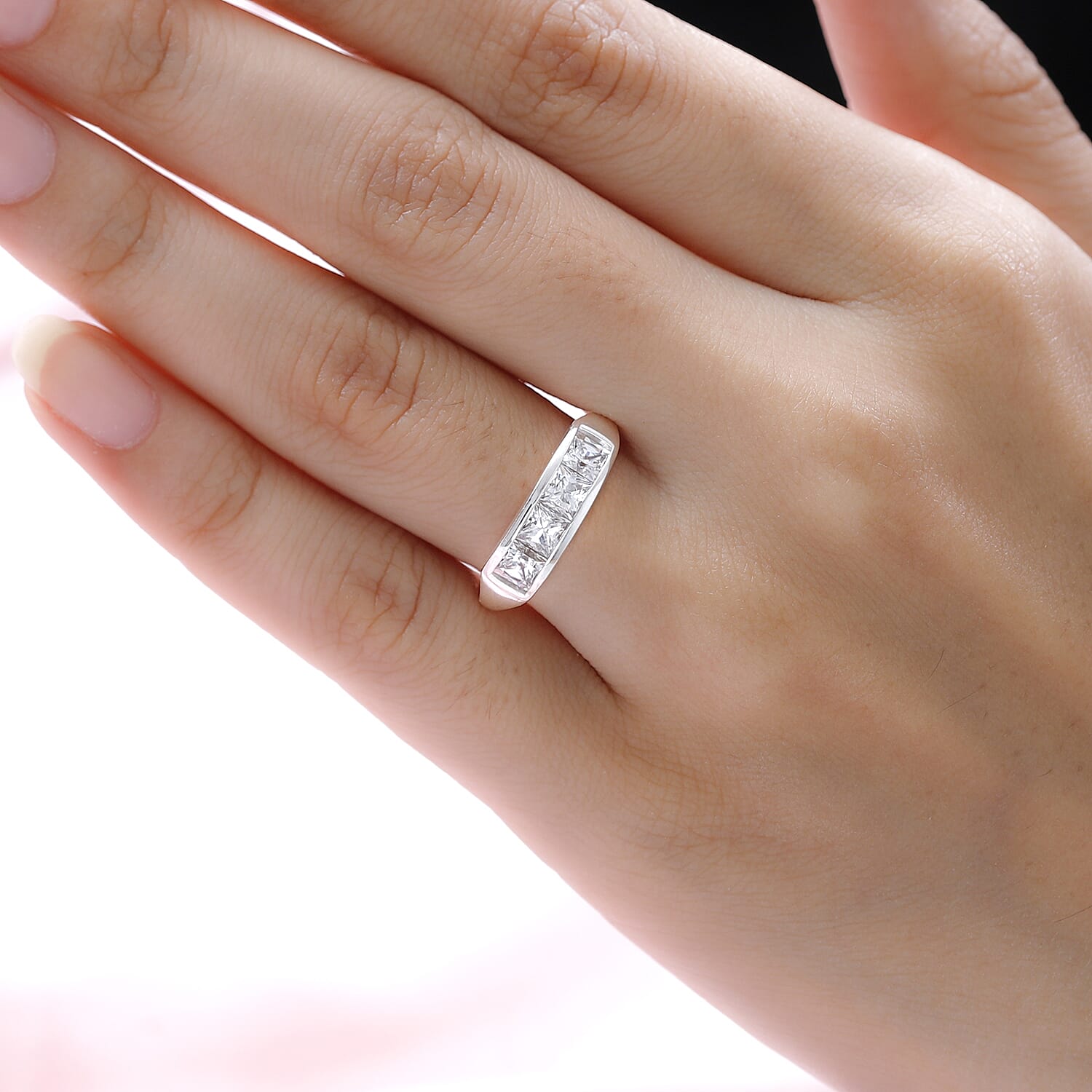 Made with Finest CZ Ring in Sterling Silver 2.68 Ct.