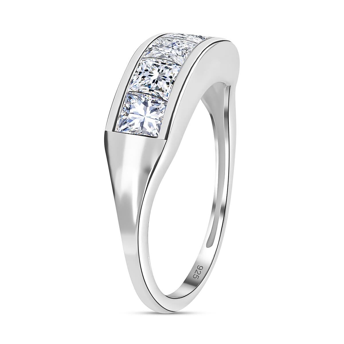 Made with Finest CZ Ring in Sterling Silver 2.68 Ct.