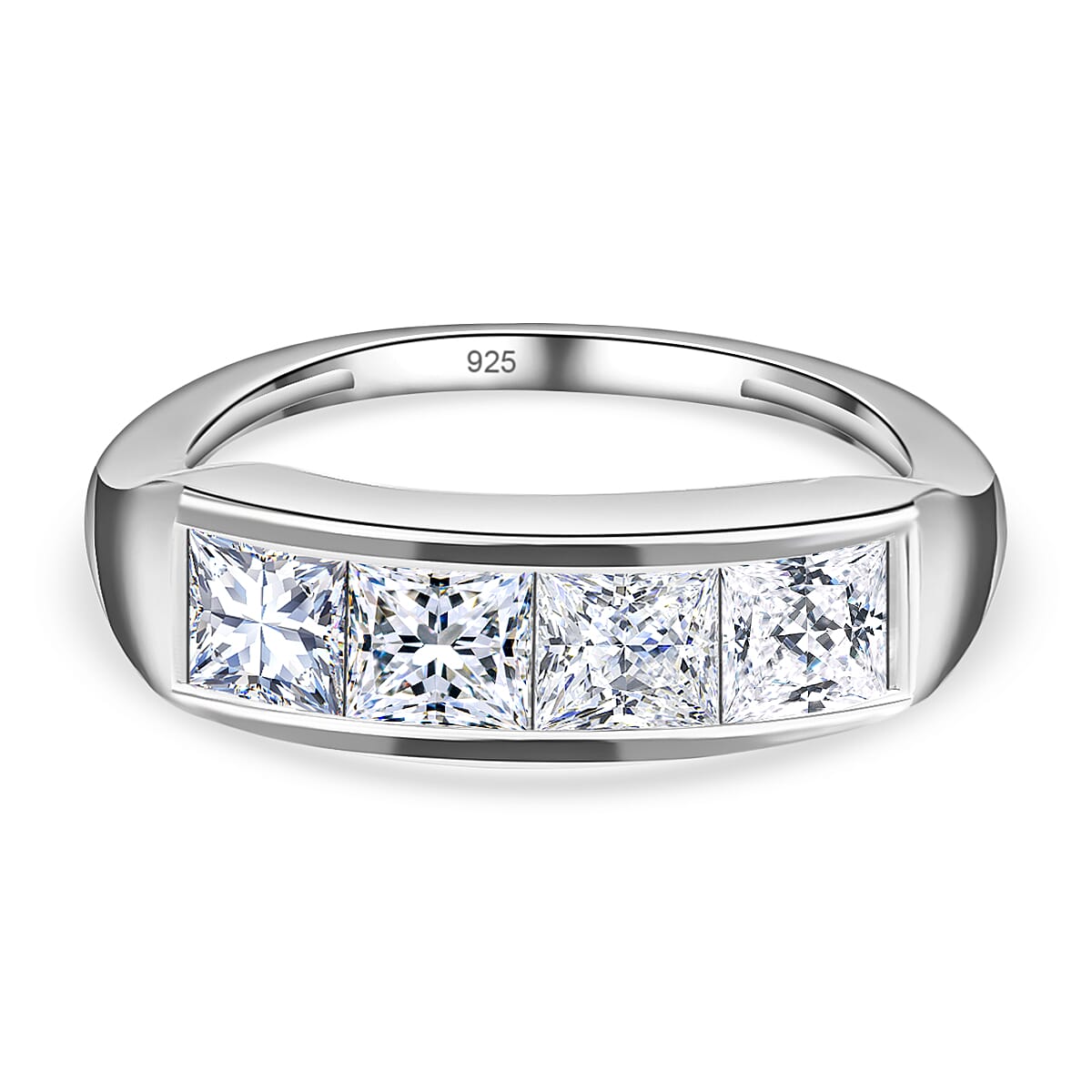 Made with Finest CZ Ring in Sterling Silver 2.68 Ct.