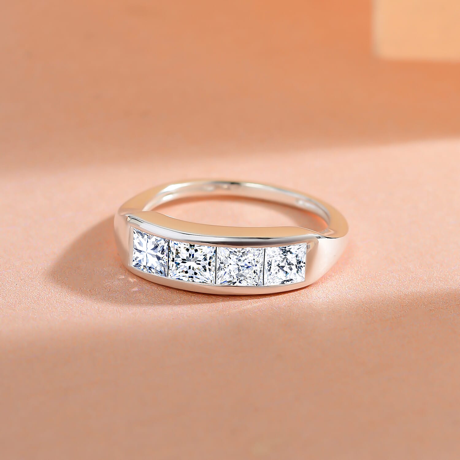 Made with Finest CZ Ring in Sterling Silver 2.68 Ct.