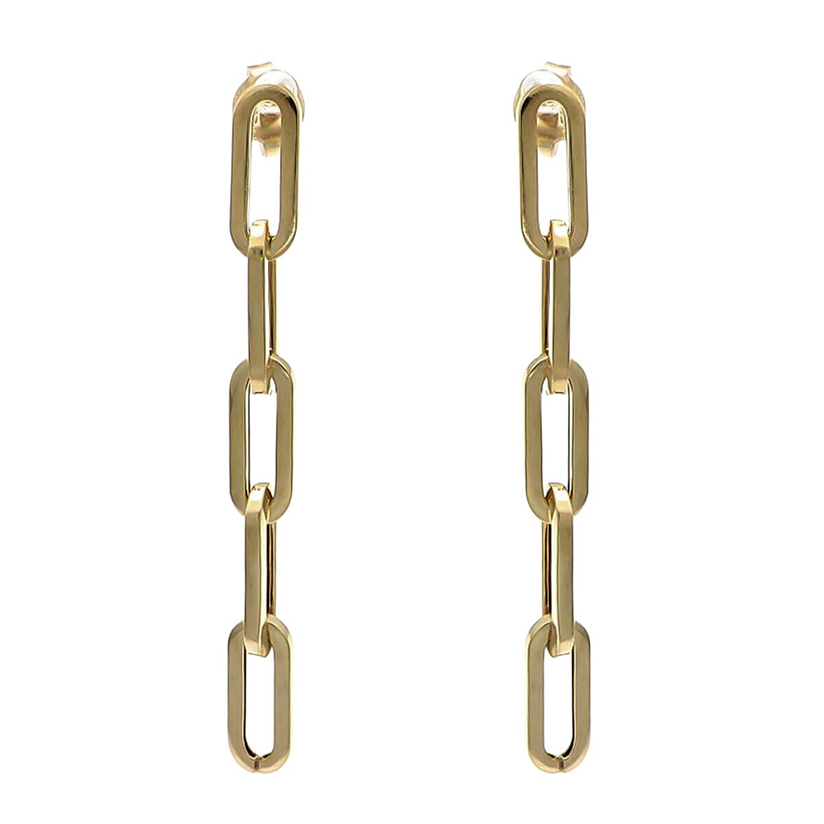 Rachel Galley 9K Yellow Gold Paper Clip Push Back Earrings
