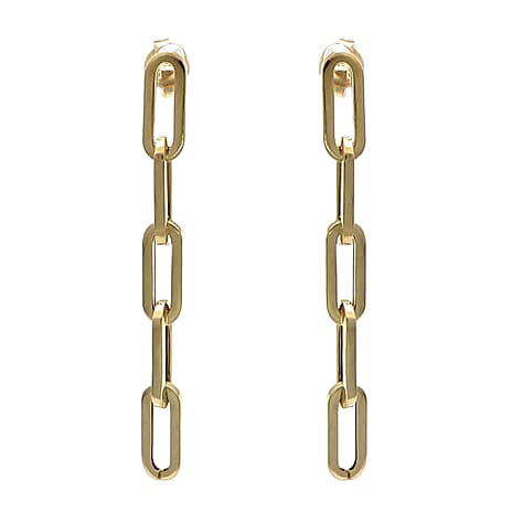 Rachel Galley 9K Yellow Gold Paper Clip Push Back Earrings