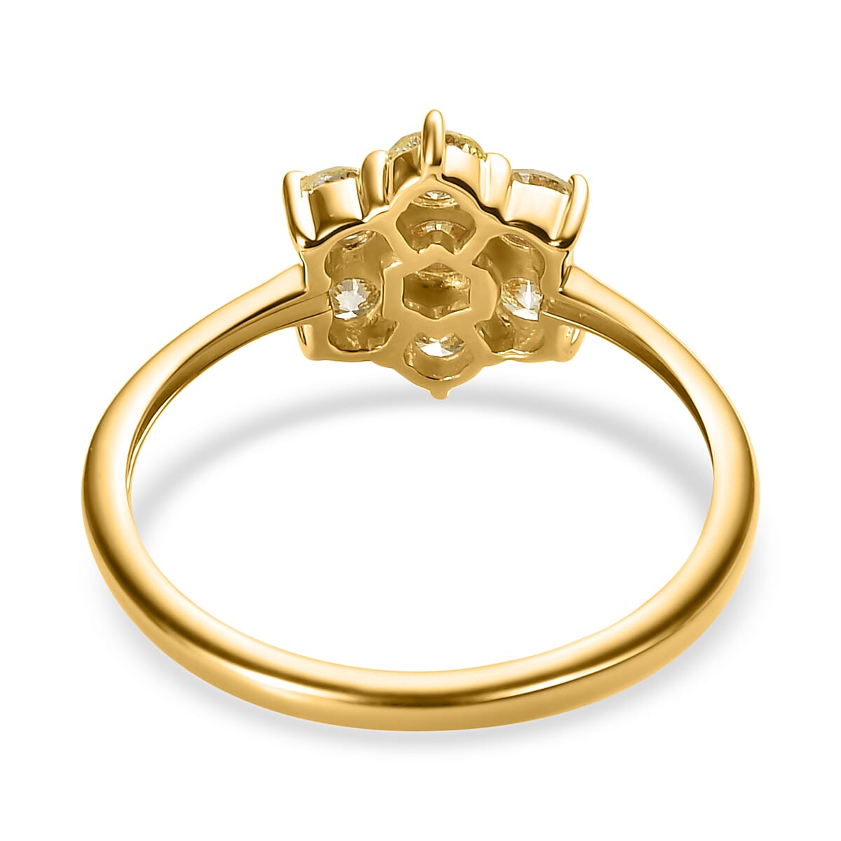 14K Yellow Gold SGL Certified Natural Yellow Diamond (SI-I1) Floral Ring 0.75 Ct.