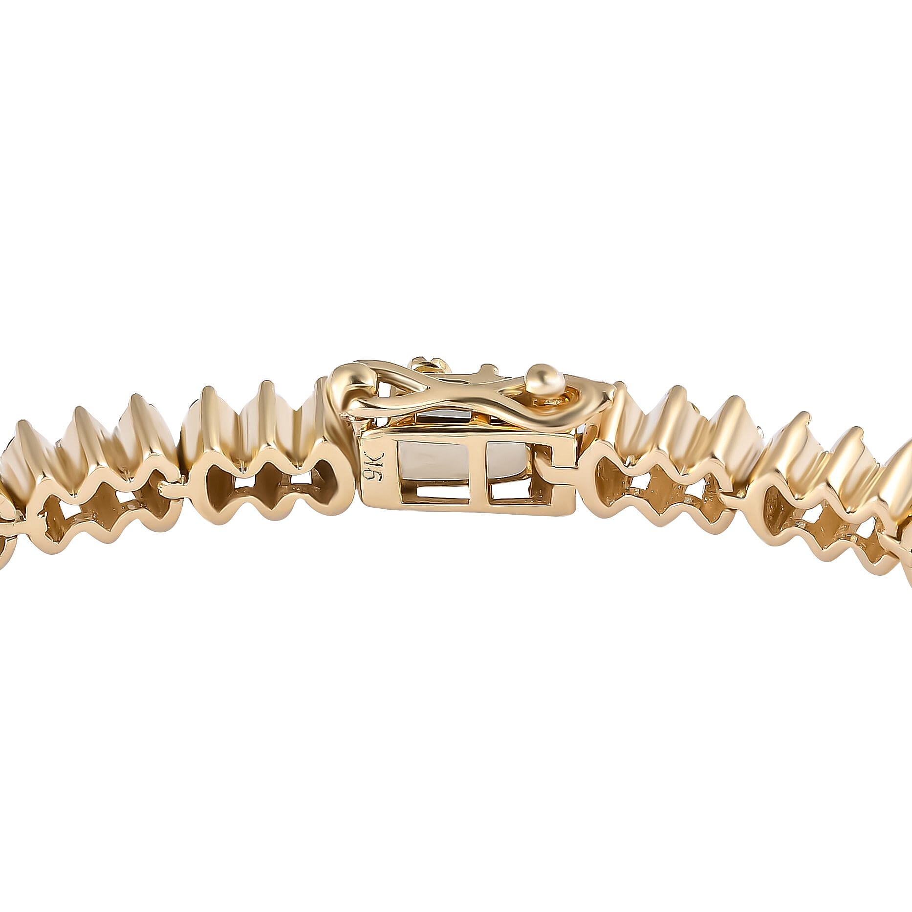 9K Yellow Gold SGL Certificate Natural Yellow Diamond (I2) Cluster Bracelet (Size - 7.5) 2.00 Ct, Gold Wt. 10.20 Gms