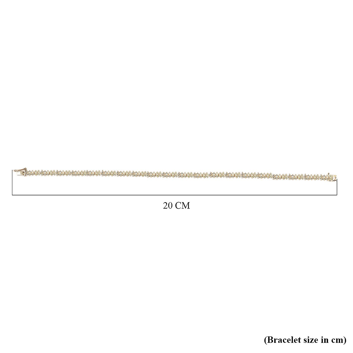 9K Yellow Gold SGL Certificate Natural Yellow Diamond (I2) Cluster Bracelet (Size - 7.5) 2.00 Ct, Gold Wt. 10.20 Gms