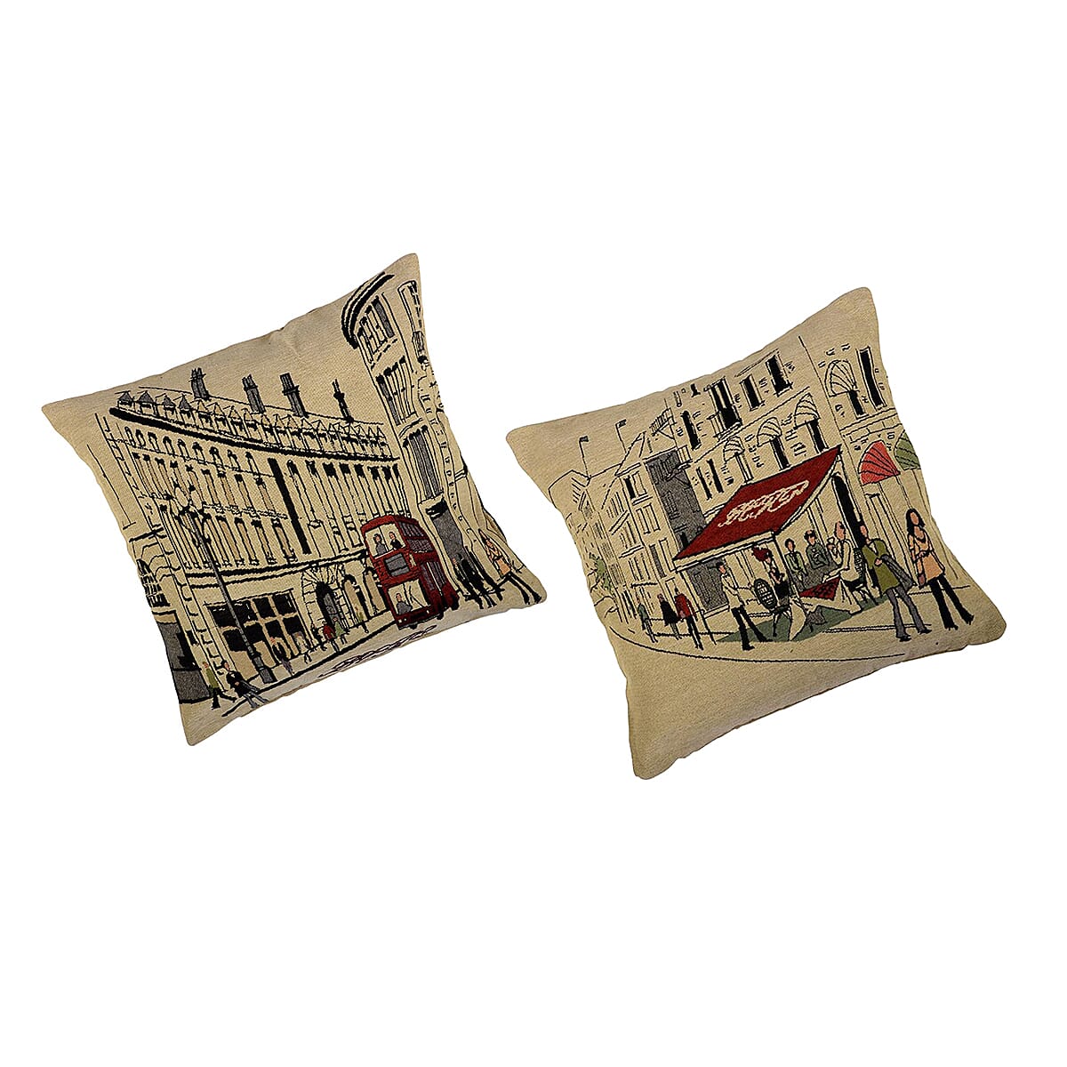 London Bus & Street Cushion Covers (Size 45 Cm) - Multi