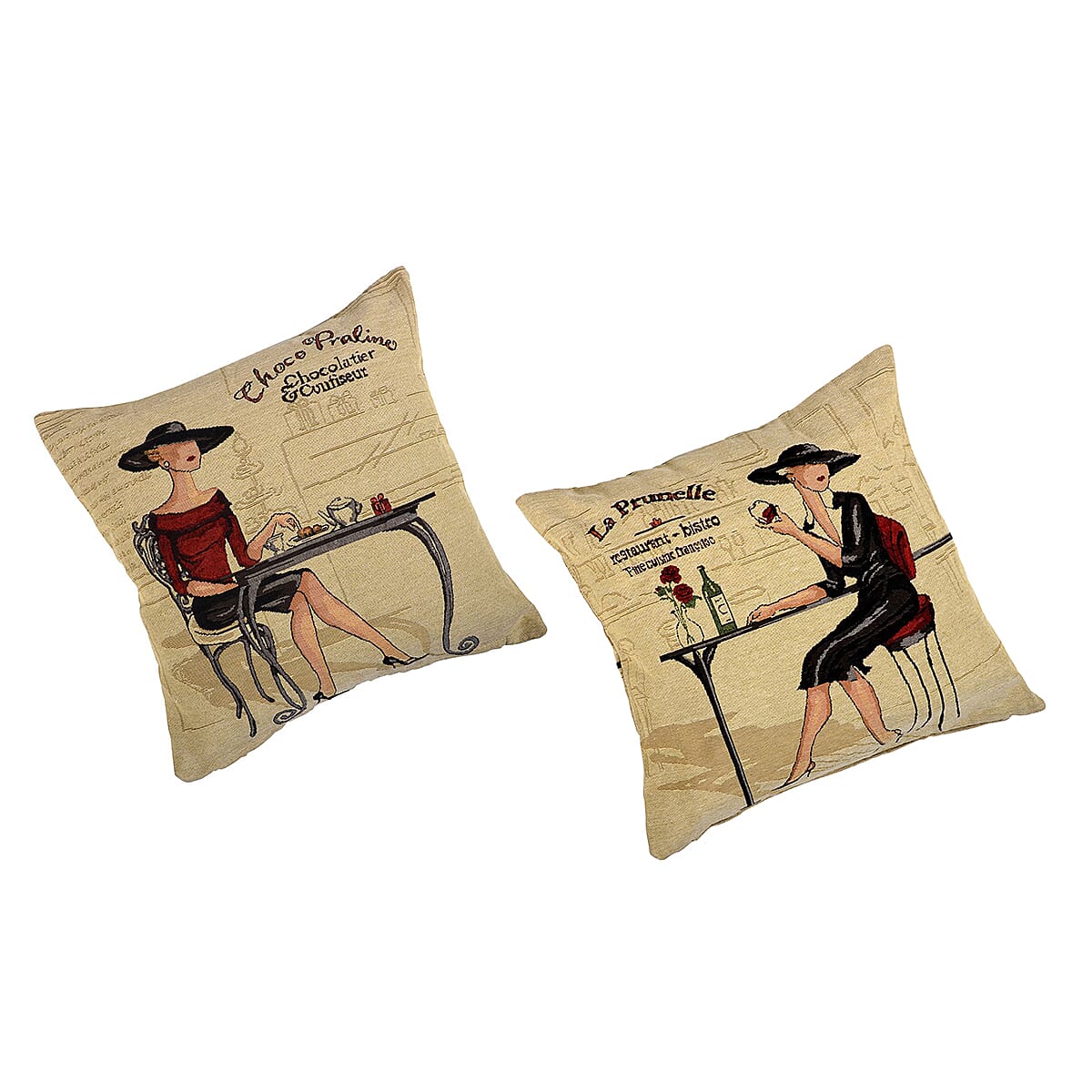 Choco & La Prunelle Cushion Covers (Size 45 Cm) - Multi