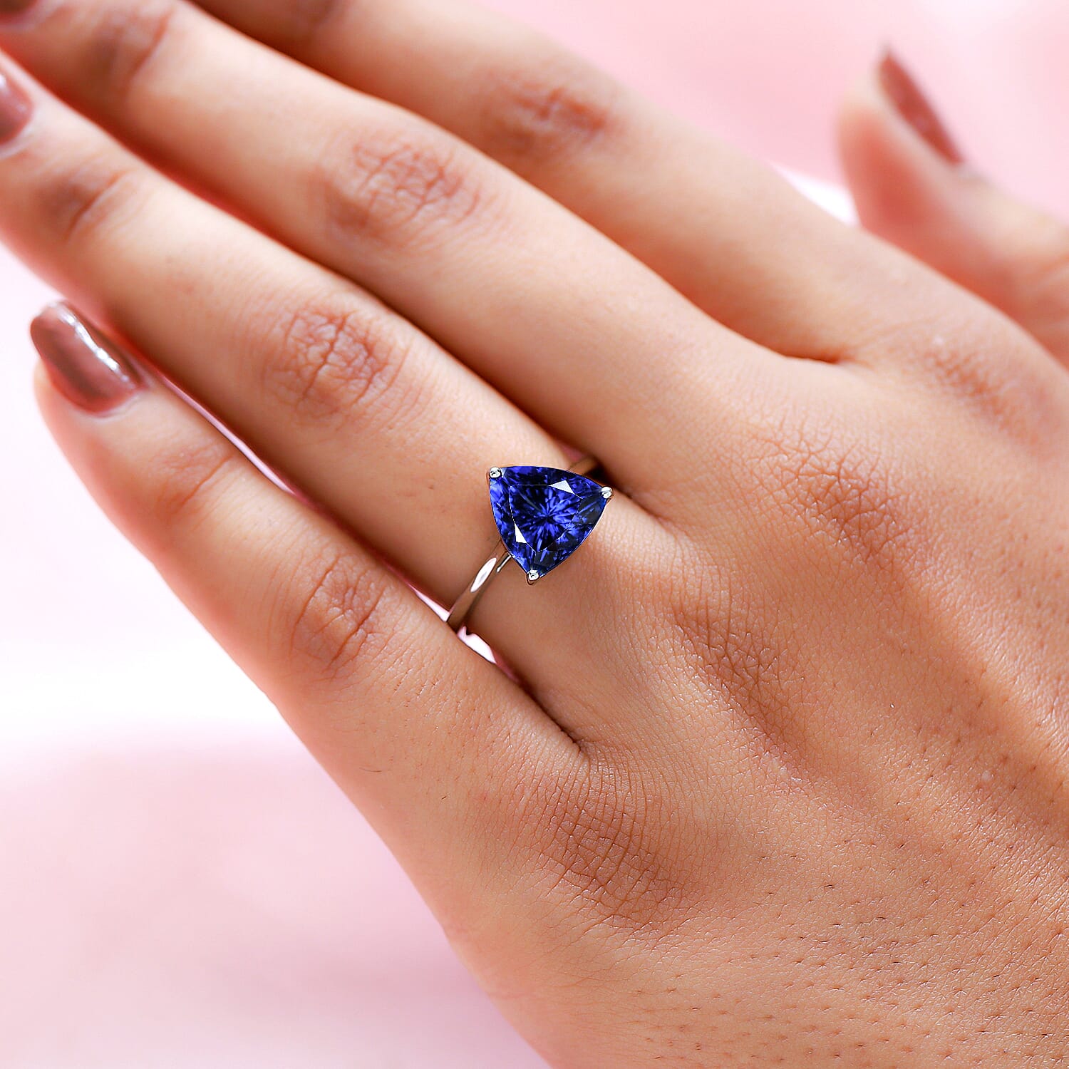 RHAPSODY 950 Platinum AAAA Tanzanite Solitaire Ring 3.00 Ct.