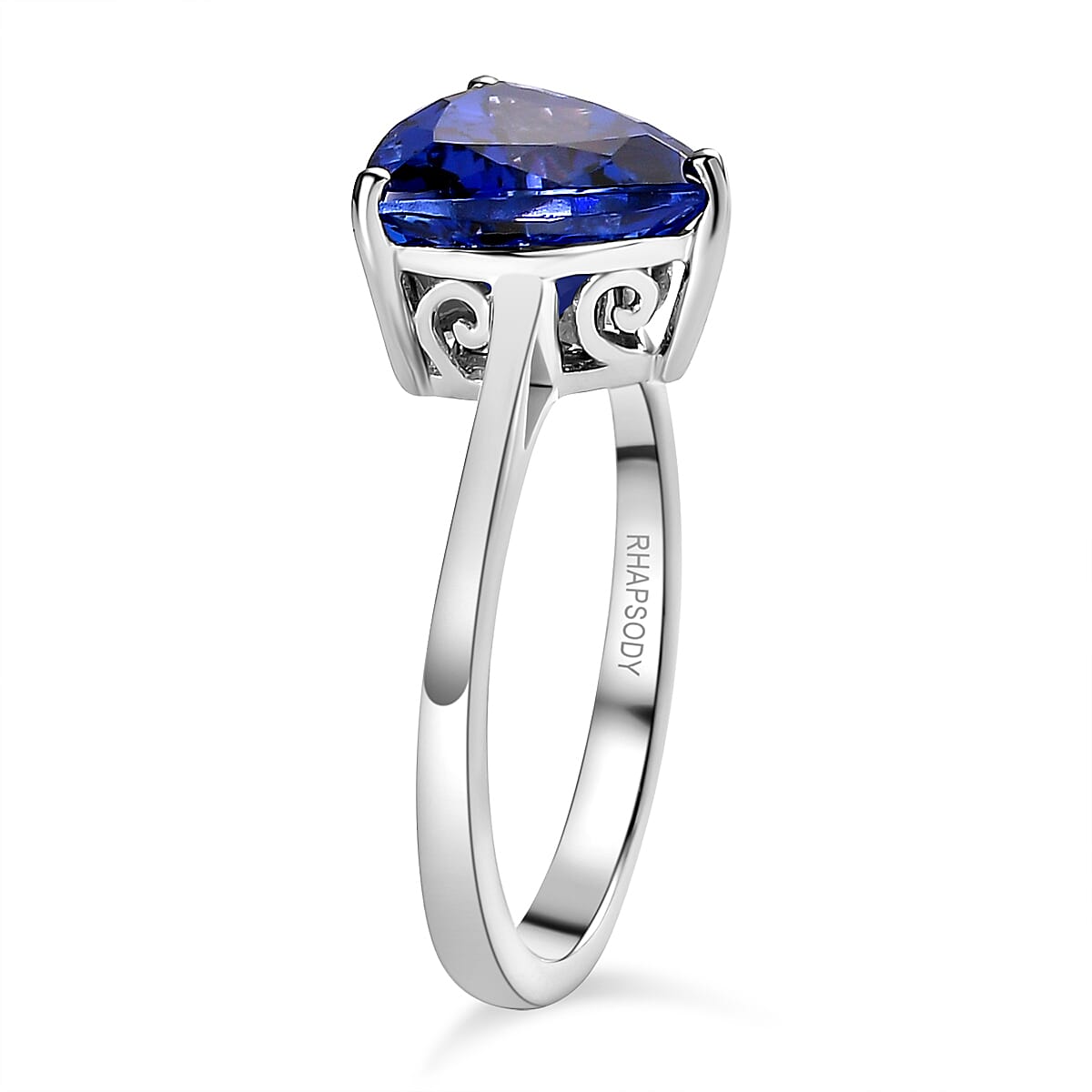 RHAPSODY 950 Platinum AAAA Tanzanite Solitaire Ring 3.00 Ct.