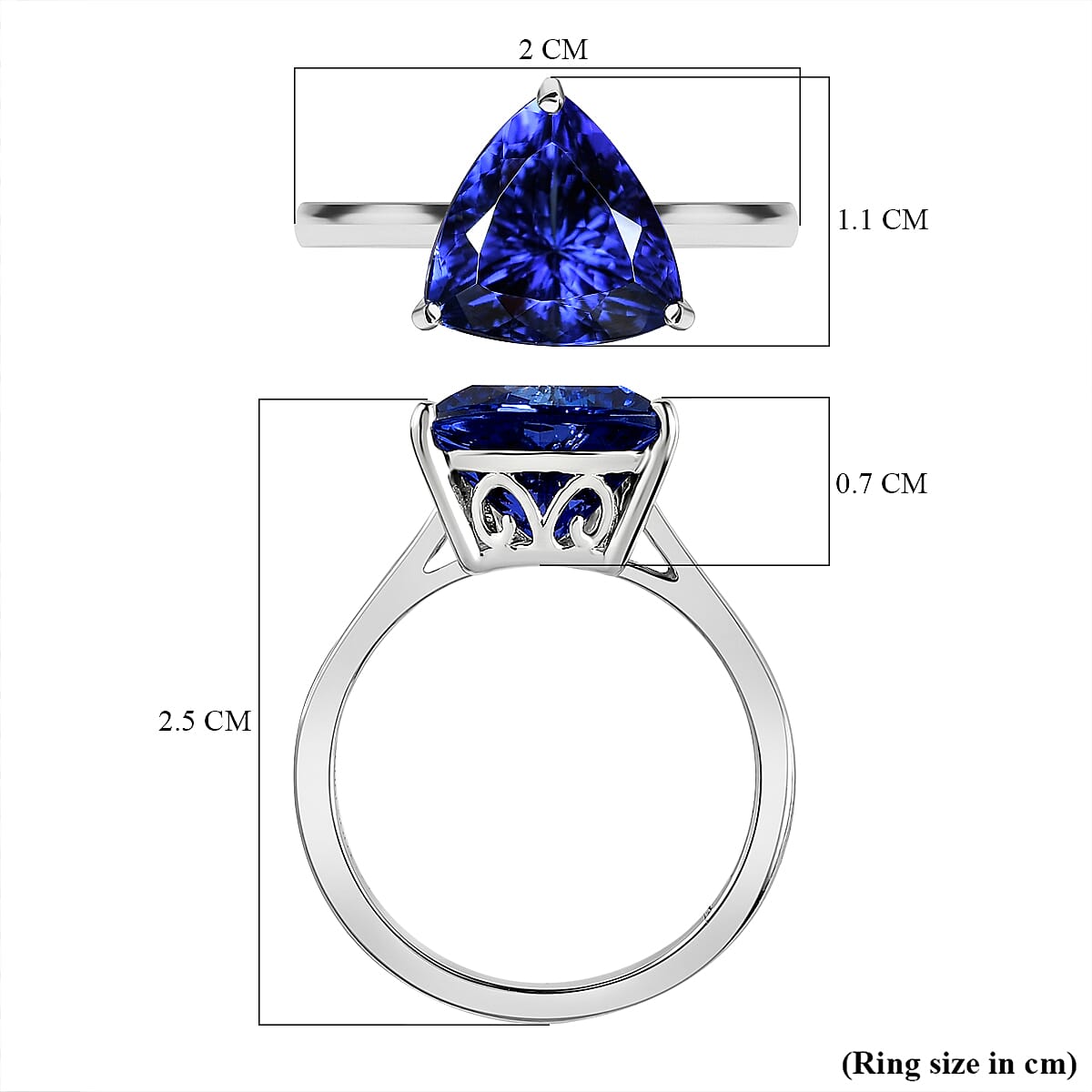 RHAPSODY 950 Platinum AAAA Tanzanite Solitaire Ring 3.00 Ct.
