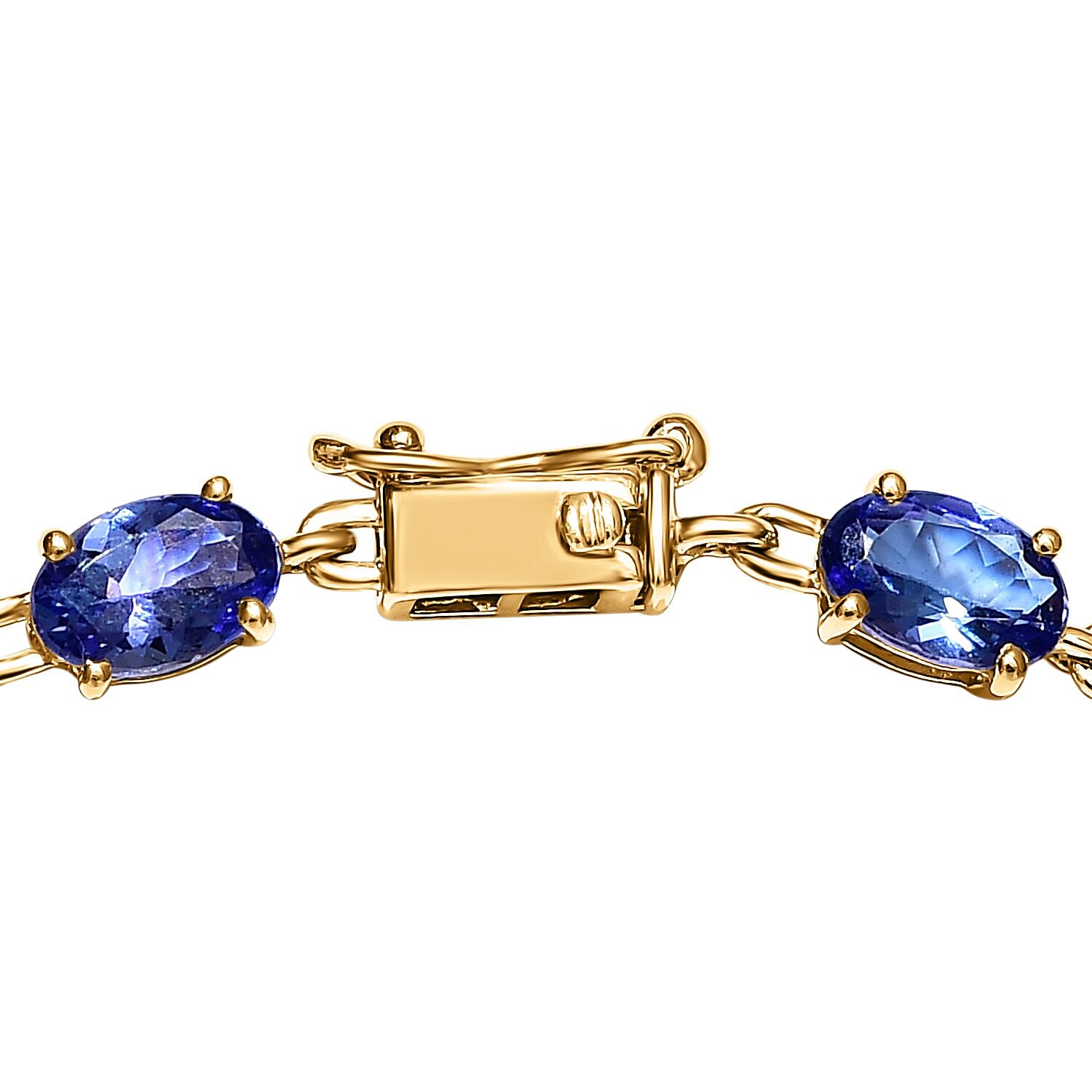 9K Yellow Gold Tanzanite Tennis Link Bracelet (Size - 7.5) 8.63 Ct.