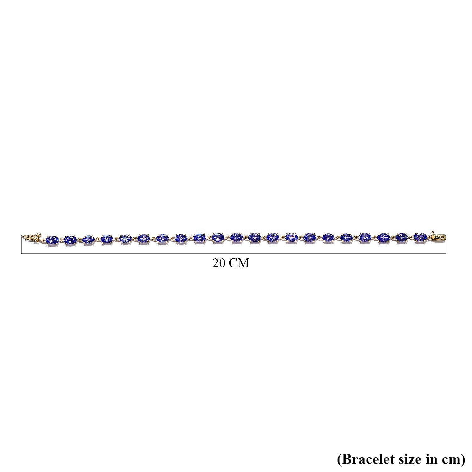 9K Yellow Gold Tanzanite Tennis Link Bracelet (Size - 7.5) 8.63 Ct.