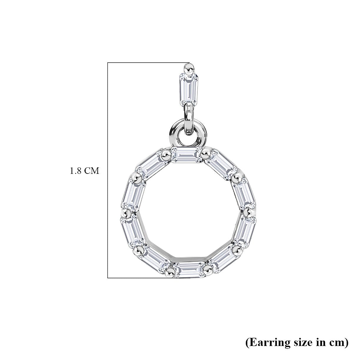 White Diamond Fancy Earring ( With Push Back) in Platinum Overlay Sterling Silver 0.50 ct