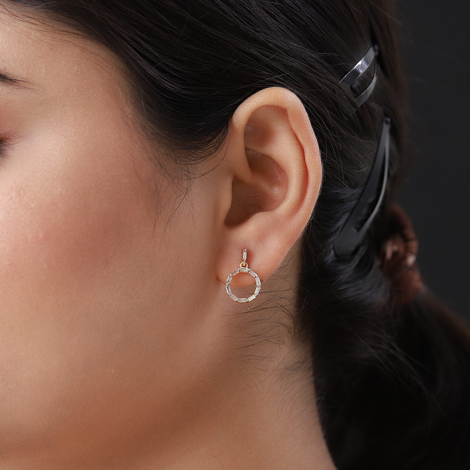 Designer Inspired- Diamond Fire Cracker Earrings in Yellow Gold Vermeil Plated Sterling Silver 0.50 Ct.