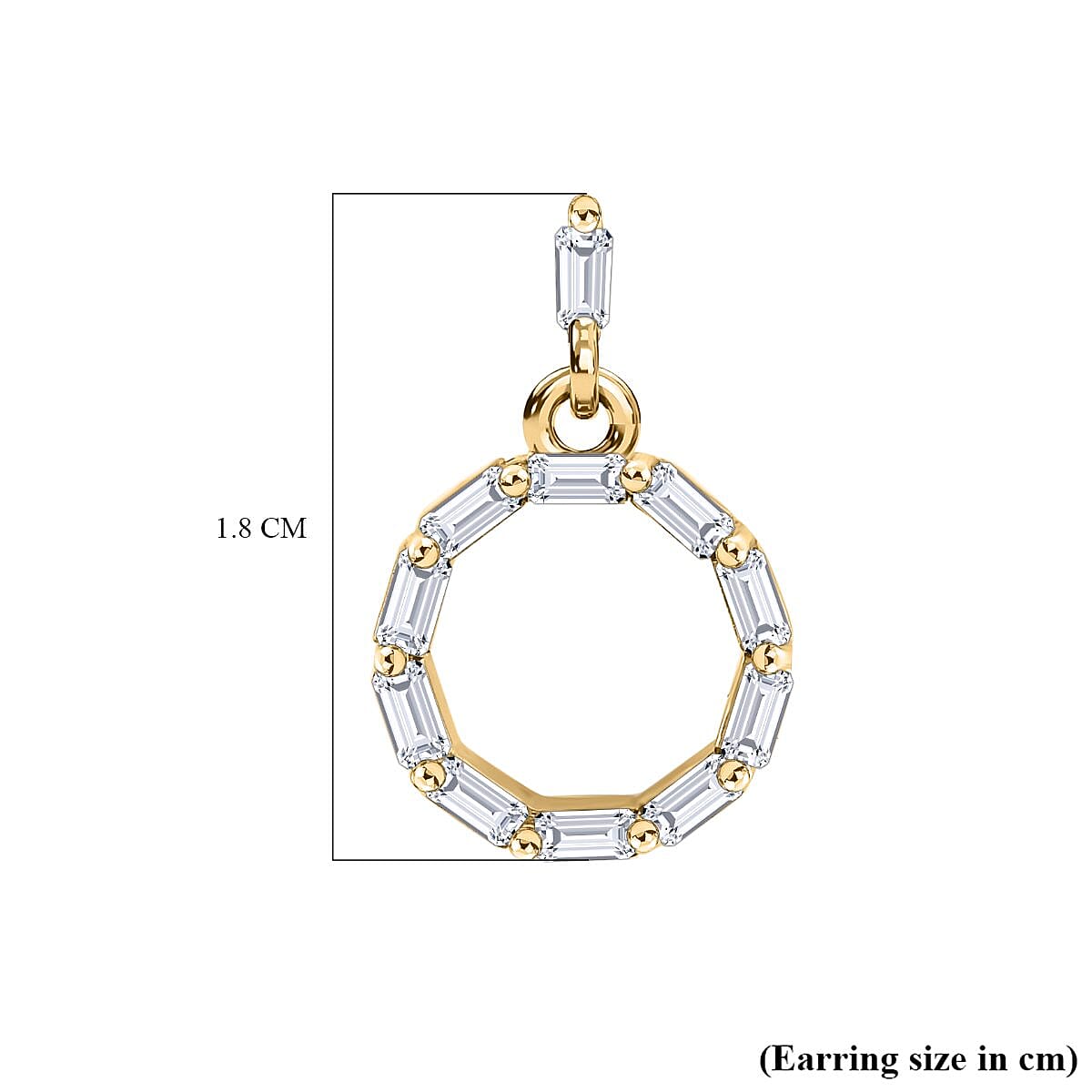 Designer Inspired- Diamond Fire Cracker Earrings in Yellow Gold Vermeil Plated Sterling Silver 0.50 Ct.
