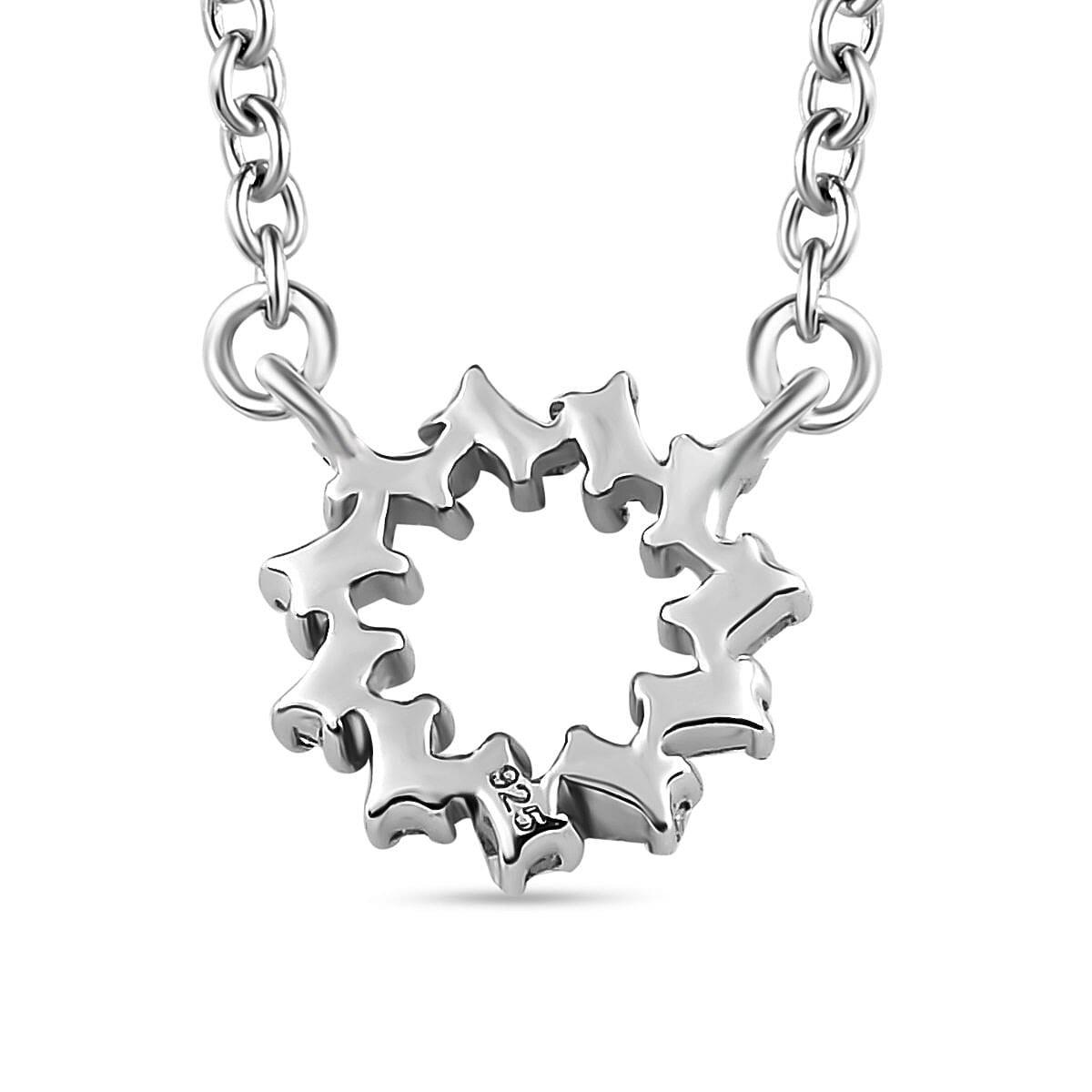 Circle of Life Diamond Necklace (Size - 20) in Platinum Overlay Sterling Silver and Stainless Steel.