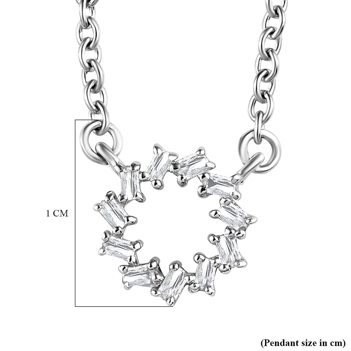 Circle of Life Diamond Necklace (Size - 20) in Platinum Overlay Sterling Silver and Stainless Steel.