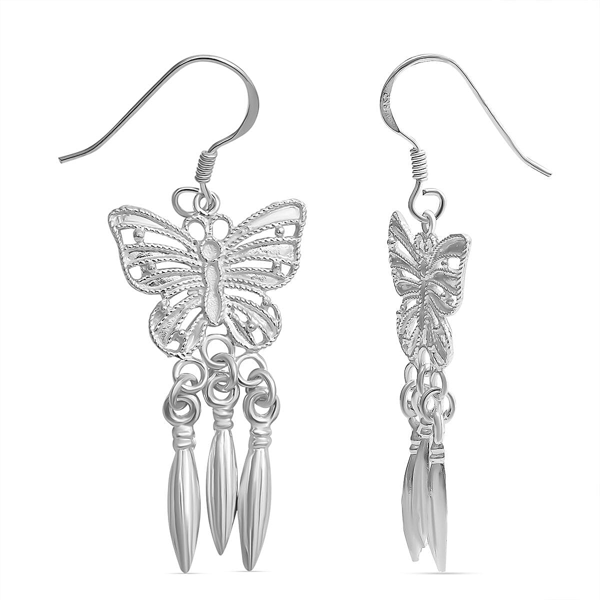 Bangkok Close Out - Sterling Silver Butterfly Dangling Earrings (With Hook)