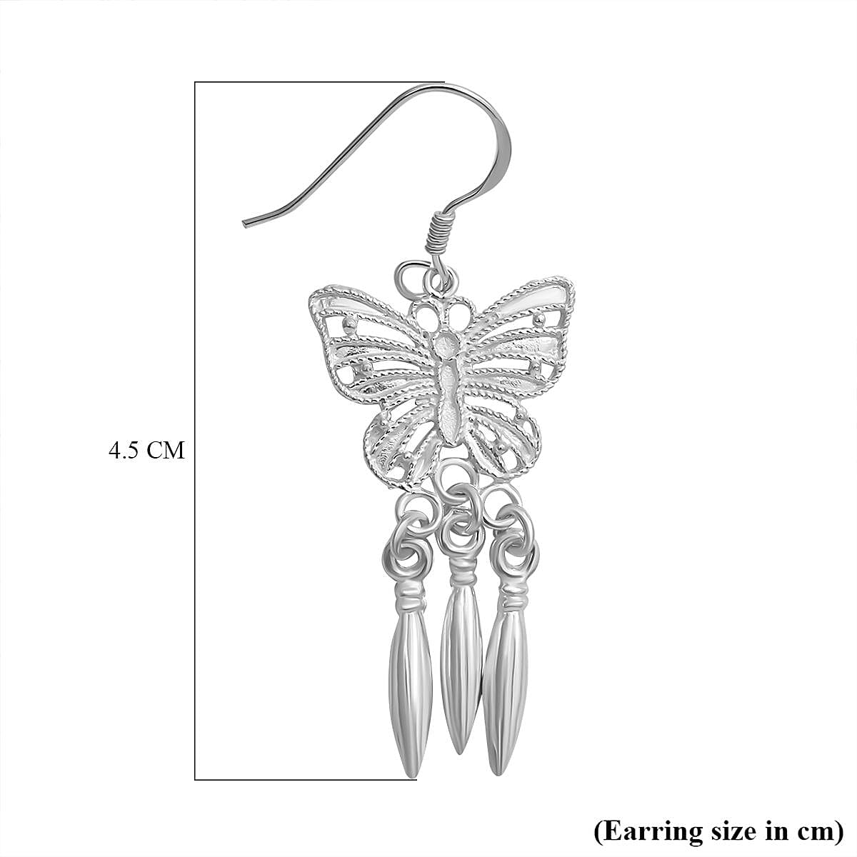 Bangkok Close Out - Sterling Silver Butterfly Dangling Earrings (With Hook)