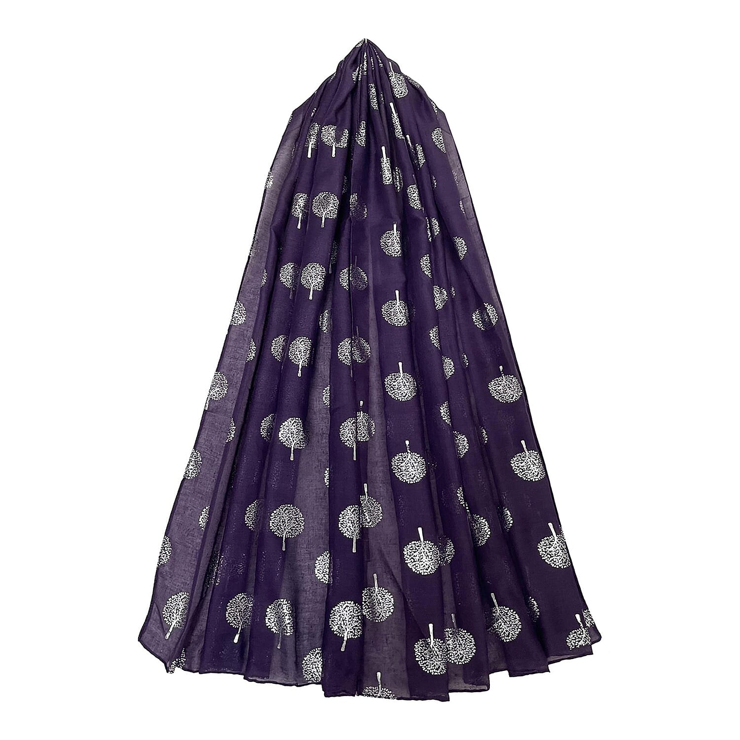 Viscose Foil Print Scarf - Purple