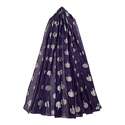 No Brand Viscose Foil Print Scarf - Purple