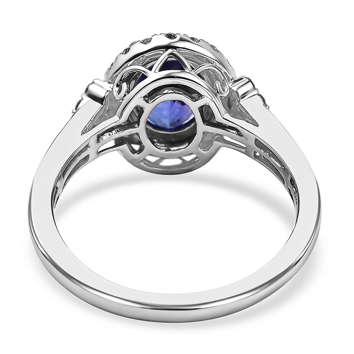 RHAPSODY 950 Platinum AAAA Tanzanite and Diamond (VS-E-F) Ring 2.50 Ct, Platinum Wt. 5.80 Gms