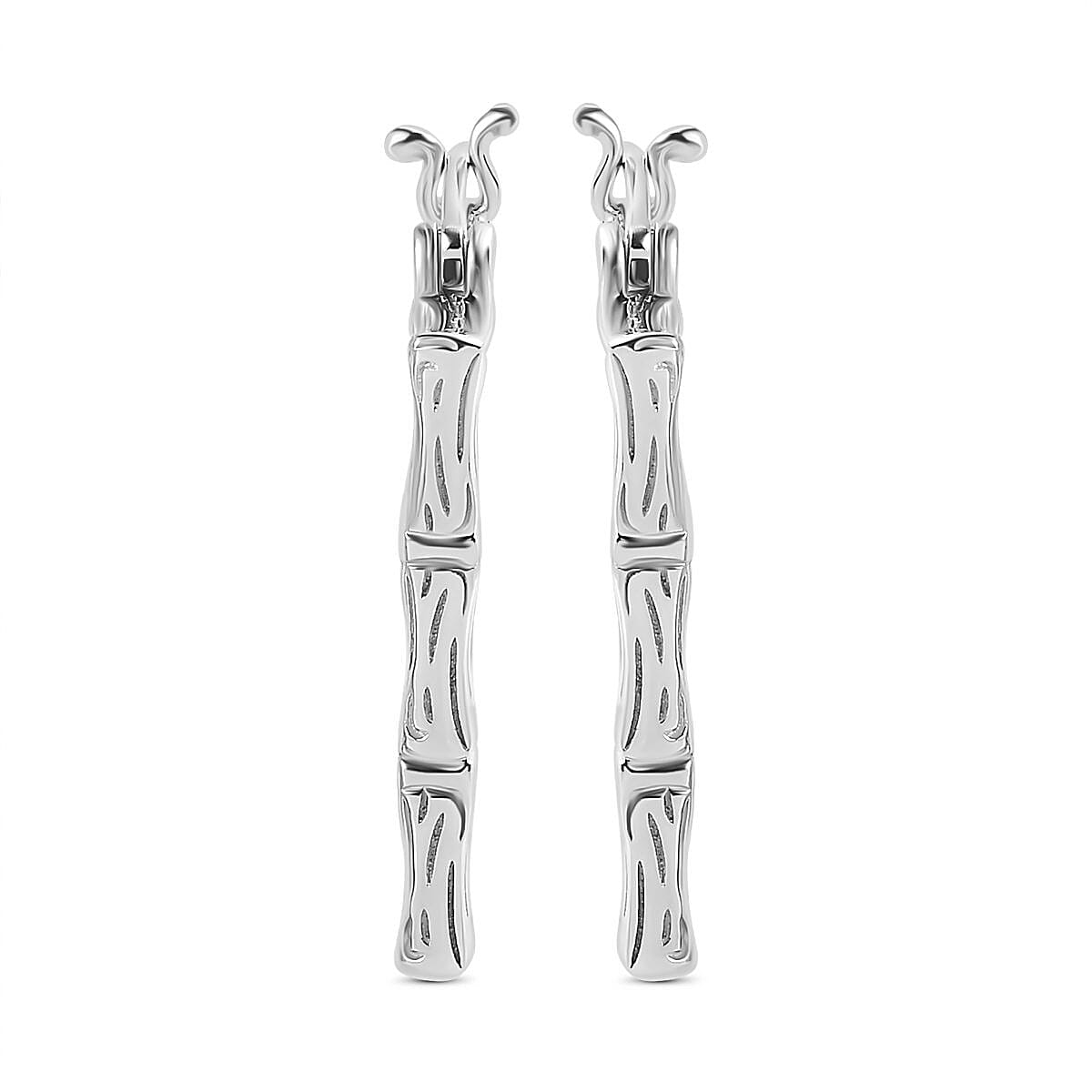 Close Out -Platinum Overlay Sterling Silver Earrings (With Clasp)