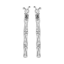 Platinum Overlay Sterling Silver Fancy Earring ( With Clasp) Silver Wt. 5.60 Gms