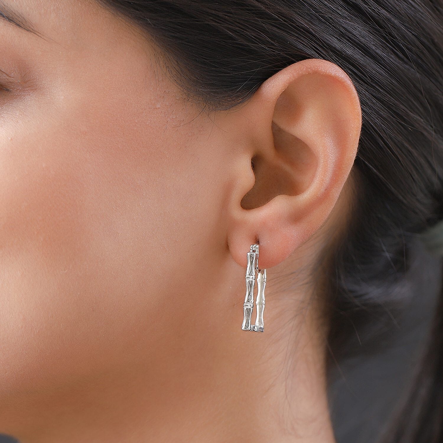 Close Out -Platinum Overlay Sterling Silver Earrings (With Clasp)