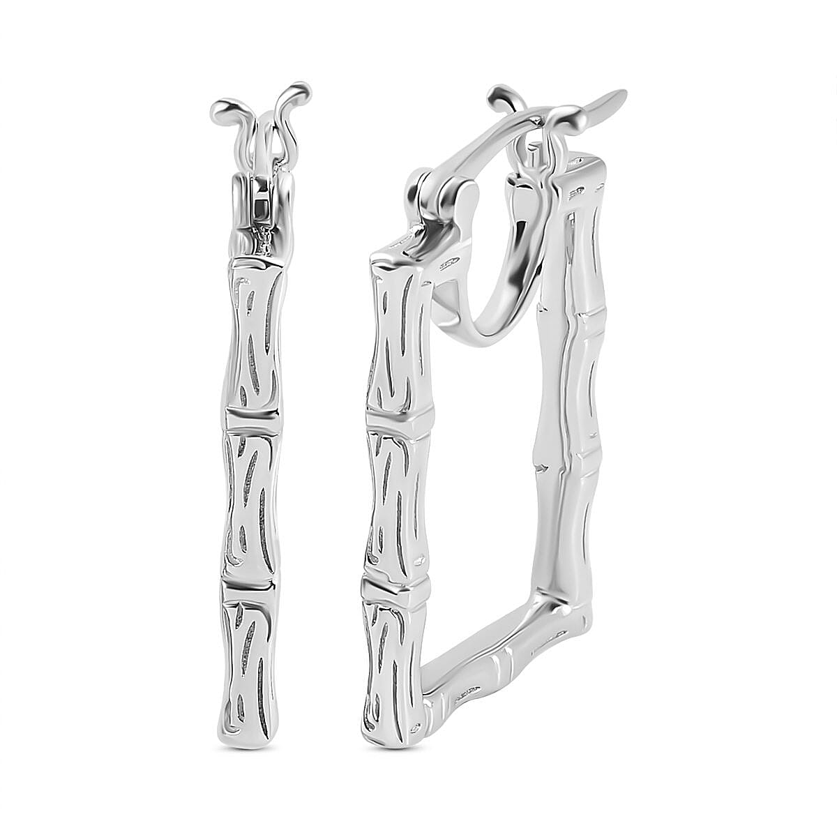 Close Out -Platinum Overlay Sterling Silver Earrings (With Clasp)