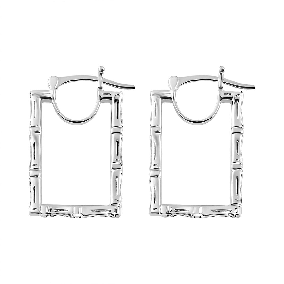Close Out -Platinum Overlay Sterling Silver Earrings (With Clasp)