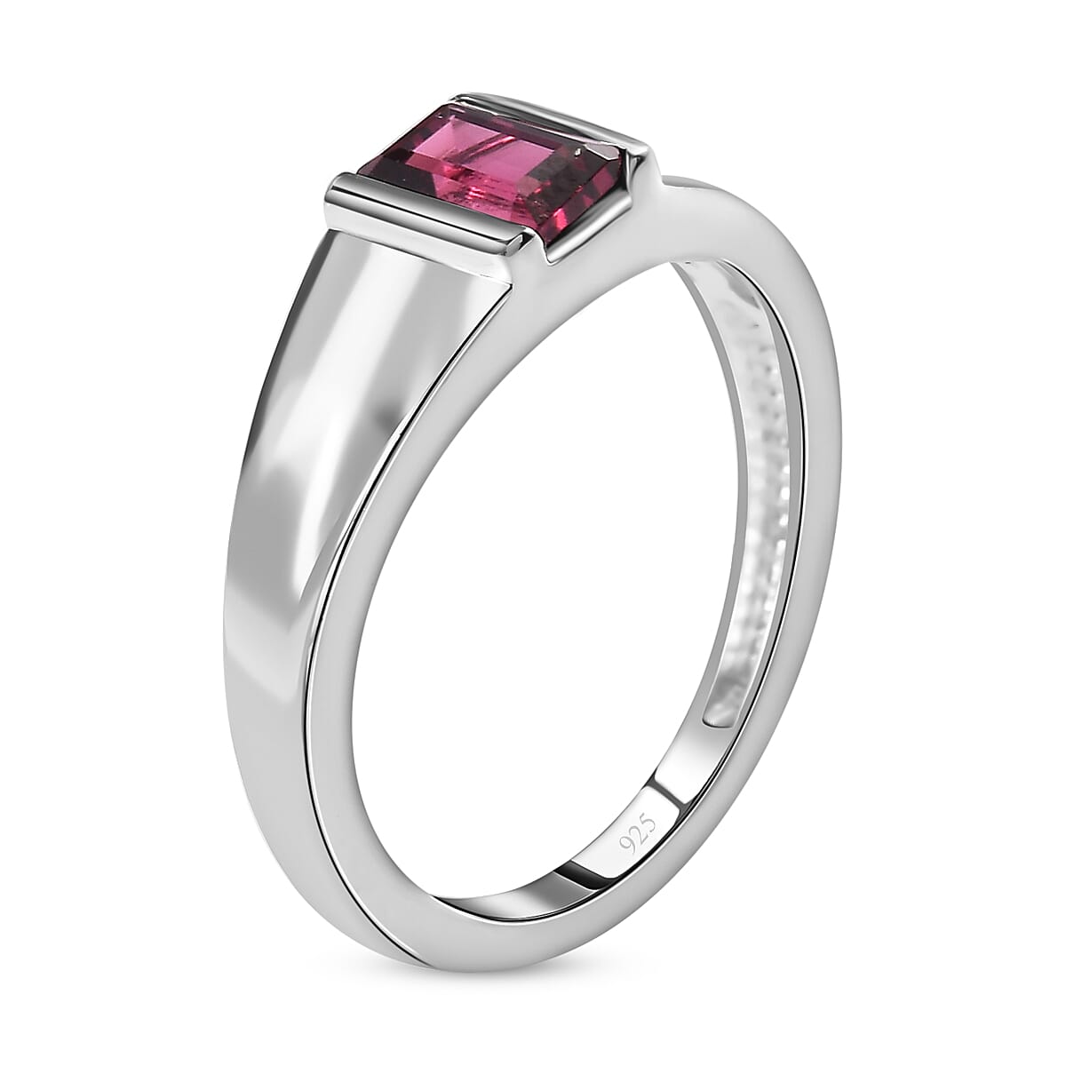 Tanzanian Wine Garnet Signet Ring in Sterling Silver