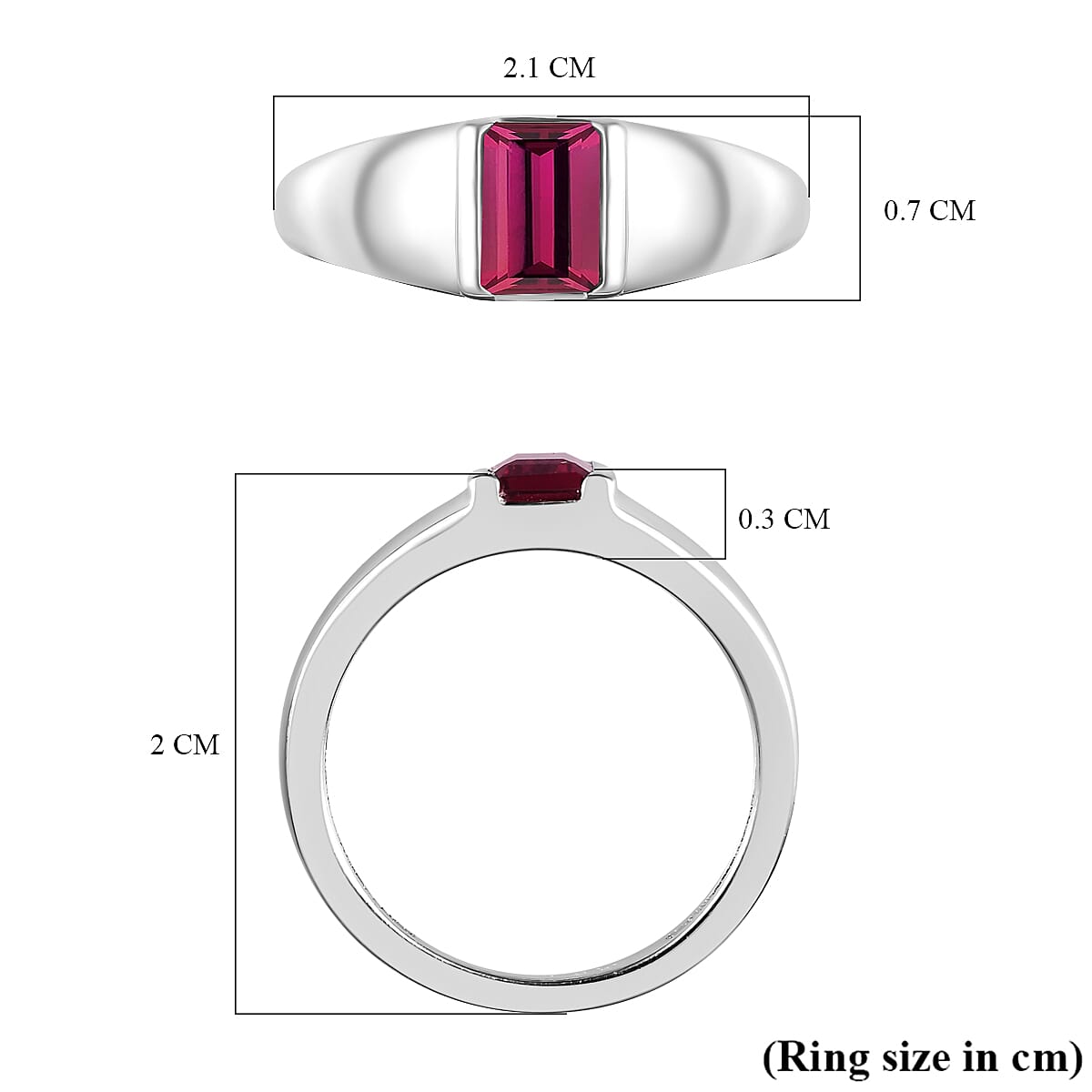 Tanzanian Wine Garnet Signet Ring in Sterling Silver