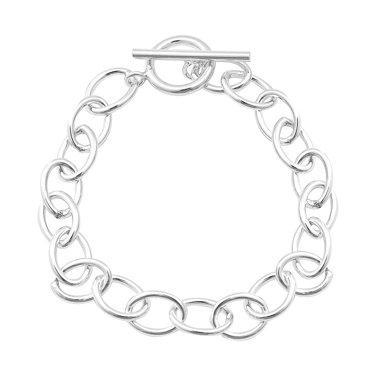 Bangkok Closeout Sterling Silver Bracelet (Size - 7.25), With T- Bar Clasp  Silver Wt. 10.75 Gms