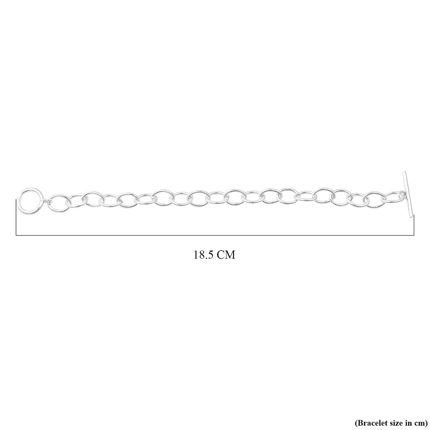 Bangkok Closeout Sterling Silver Bracelet (Size - 7.25), With T- Bar Clasp  Silver Wt. 10.75 Gms