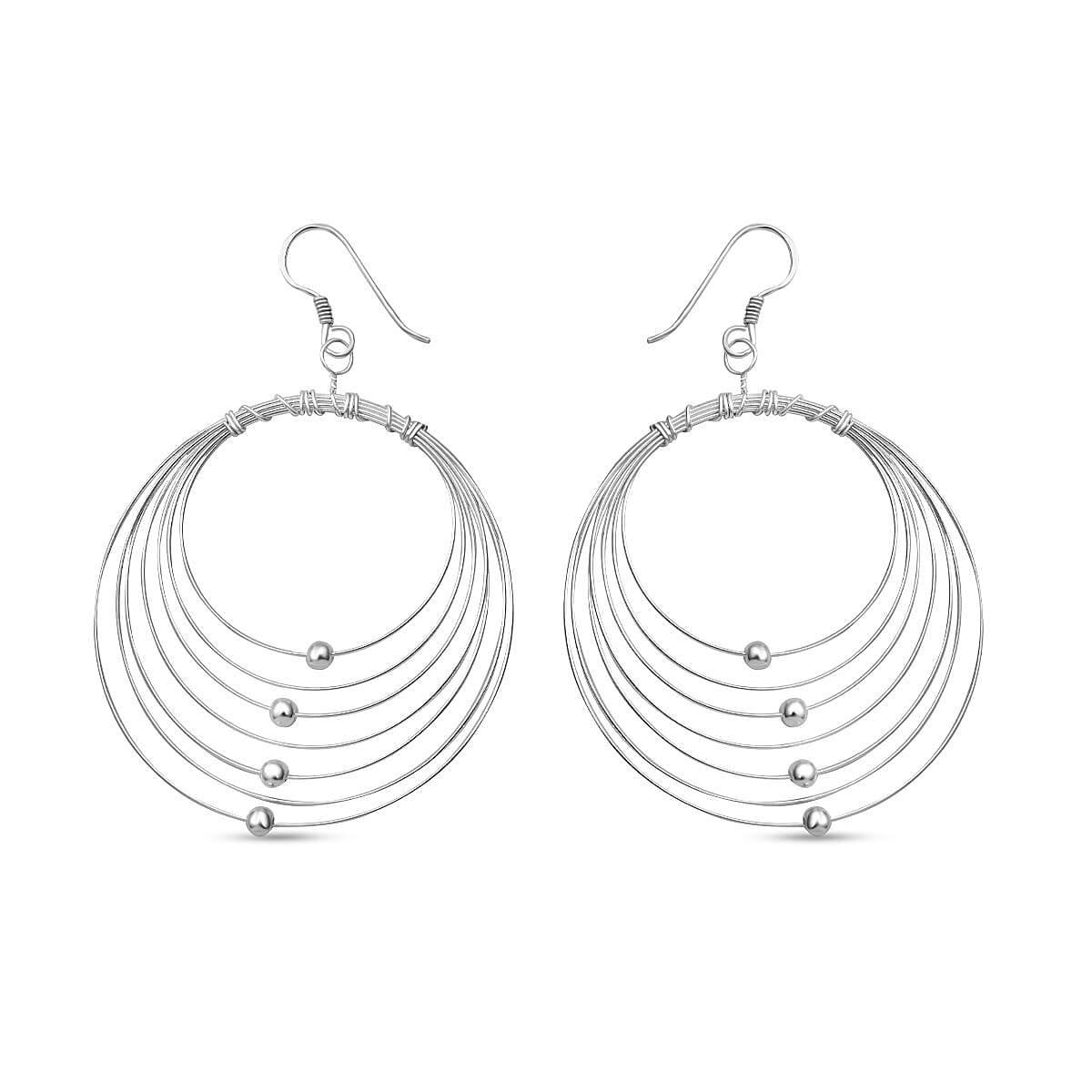 Sterling Silver Circle Earrings (With Hook)