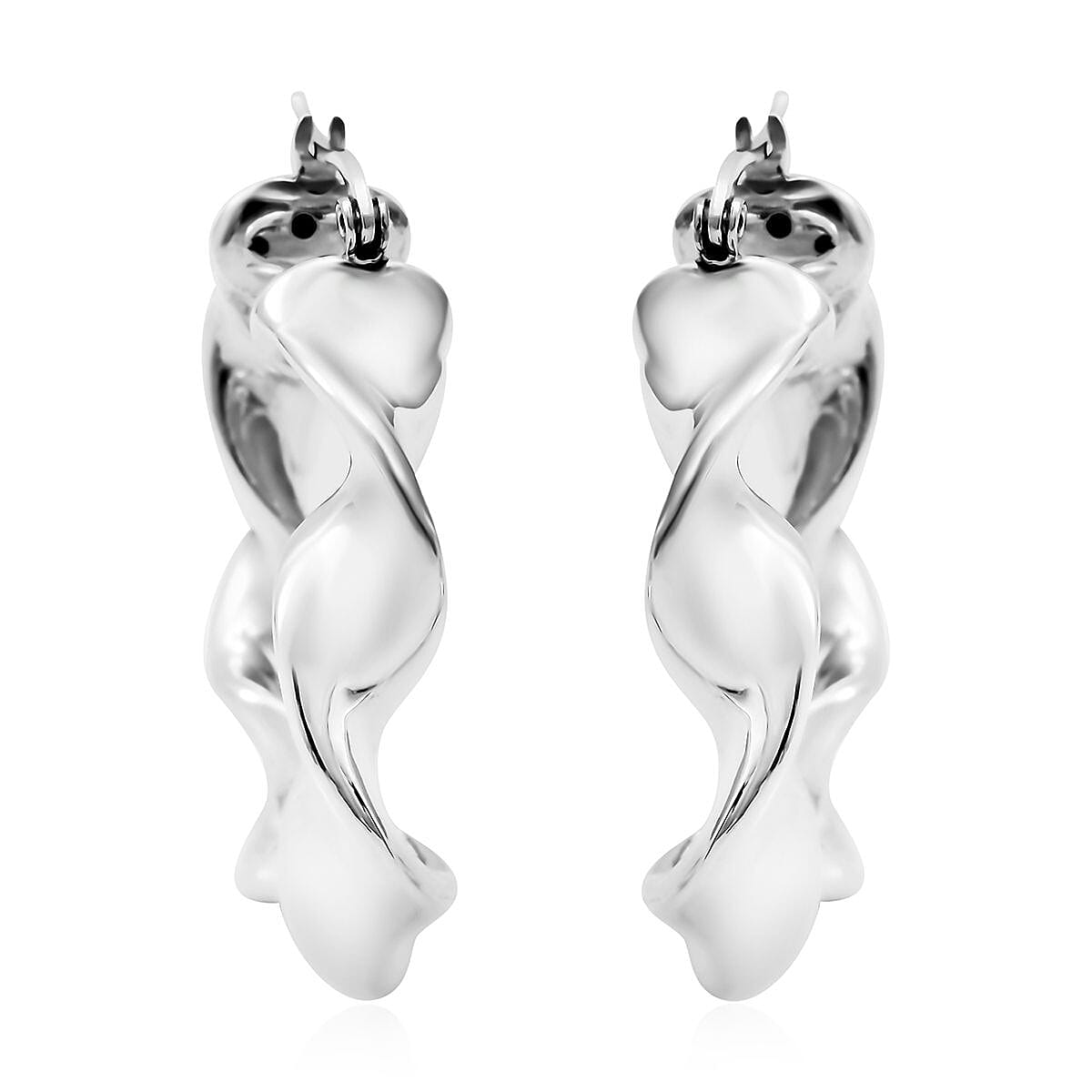 New Arrival Bangkok Closeout - Sterling Silver Twisted Hoop Earrings (With Clasp), Silver Wt. 10.56 Gms